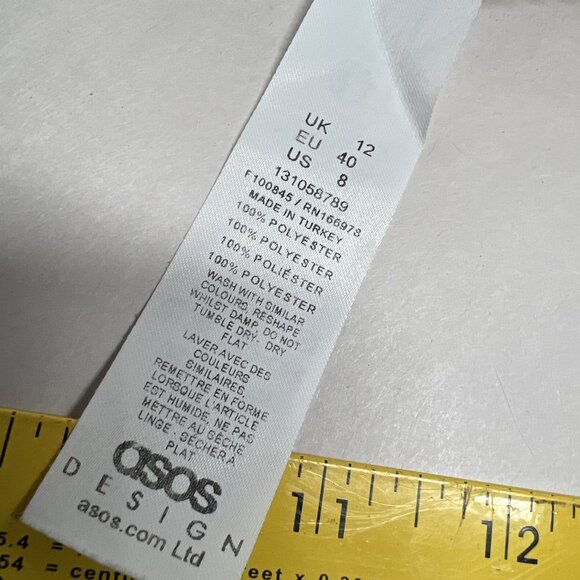 Y2K ASOS Tube Top Red White Striped Stretch Size US 8 Medium - Picture 5 of 5